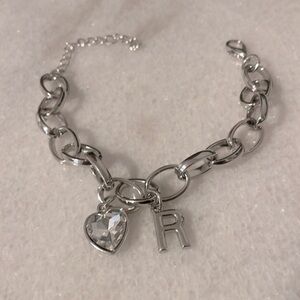 Paparazzi Link charm bracelet guess now it’s initial R silver jewelry New